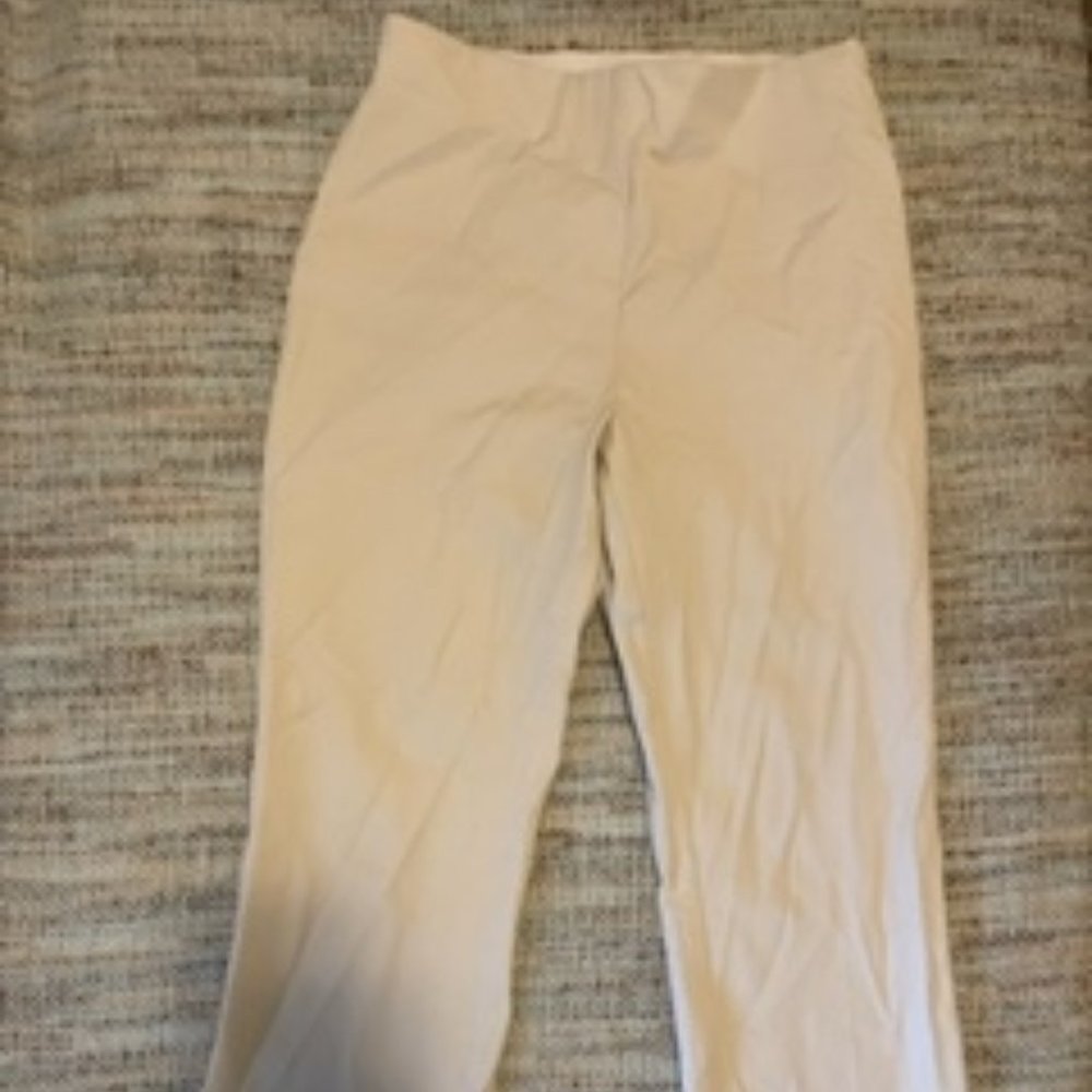 A New Day Beige Cotton Spandex Side Zip Pants